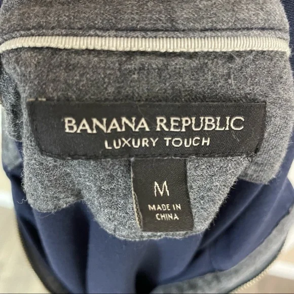 Banana Republic T-shirt Sweater Sweatshirt Luxury Touch Medium Zip Blue Long S - Picture 8 of 10